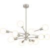 Modern Sputnik Chandeliers Light, 12-Light Chrome Chandeliers for Dining Room, Height Adjustable Ceiling Lights Farmhouse Chandelier for Kitchen