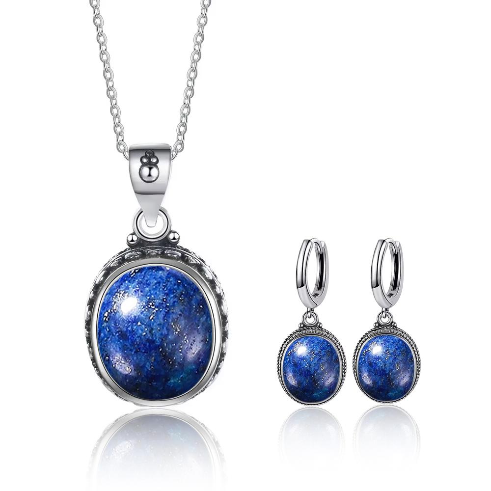 Vintage 925 Silver Natural Labradorite Earrings with Blue Light 10*12mm Big Stone Hoop Earrings Fine Jewelry for Women