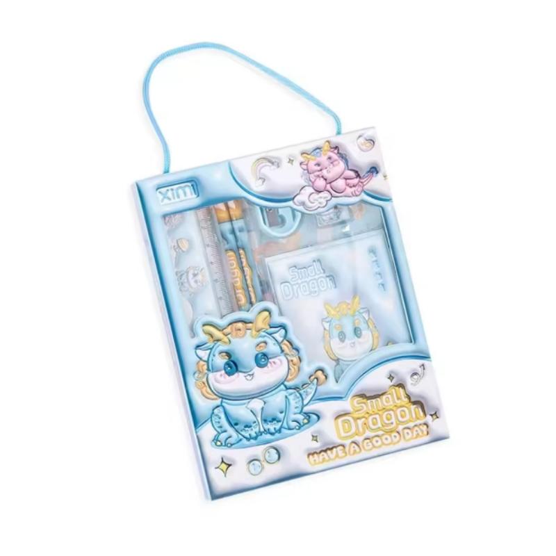 1 Set Cartoon Stationery Set Including Pencil Notebook Ruler Eraser Pencil Sharpener Student School Supplies Stationery Gifts
