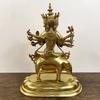 Feng Shui High Quality Copper Gold Painted Three Faces Riding Pig Buddha Mother Bodhisattva Decor