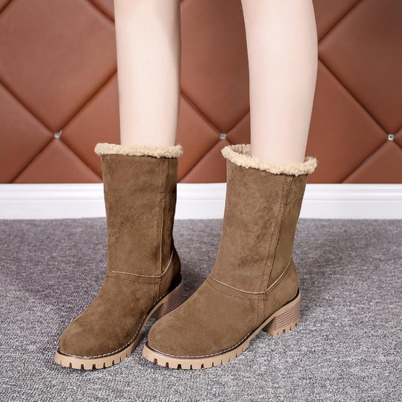 Large Size Snow Boots Women's Autumn and Winter New Fur Snow Boots Women's TEUM