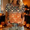 Women's Casual Halloween Printed Short Sleeve T-Shirt for Fashion Party Wear