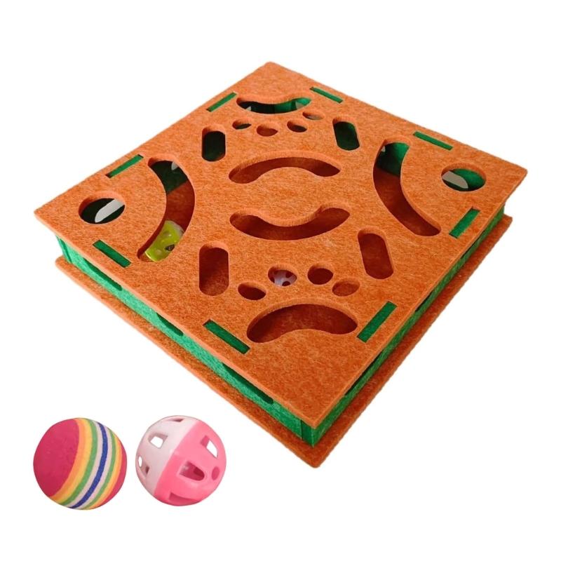 

Durability Felted Cats Toy with 2 Ball for Interactively Play Promoting Mental Stimulation and Physical Activity 30