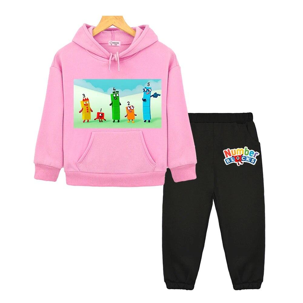 Anzahl Blöcke Mit Kapuze Sets Kinder Boutique Kleidung Herbst Jacke Casual Fleece Pullover Anime Hoodie Sweatshirt Jungen Mädchen Kleidung