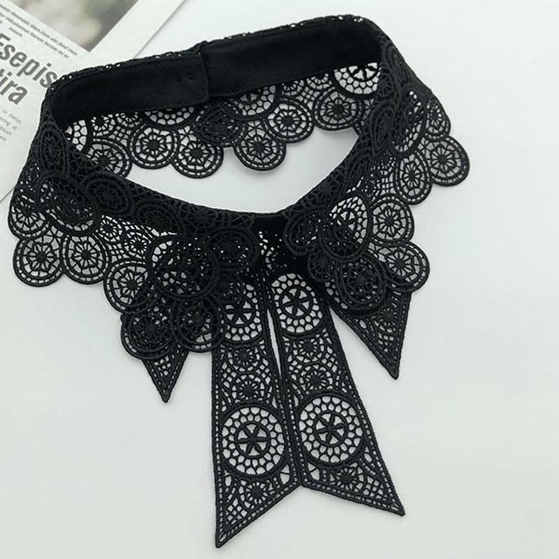 

Women s Fashion Hollow Out Shirt Detachable Collar Lapel Blouse Sweater False Collars Neckwear Accessory for Clothes