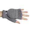 Warm Winter Dual-use Convertible Flip Top Half Finger Gloves Knitting Mittens Coral Velvet  Gloves