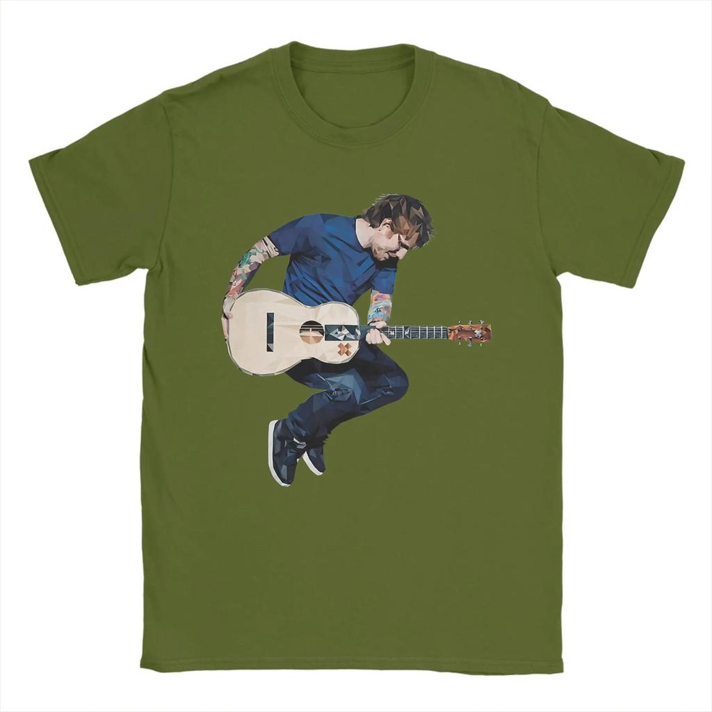 Men Ed Sheeran T Shirts  Pure Cotton Clothes Unique Short Sleeve Crew Neck Tees Plus Size T-Shirt