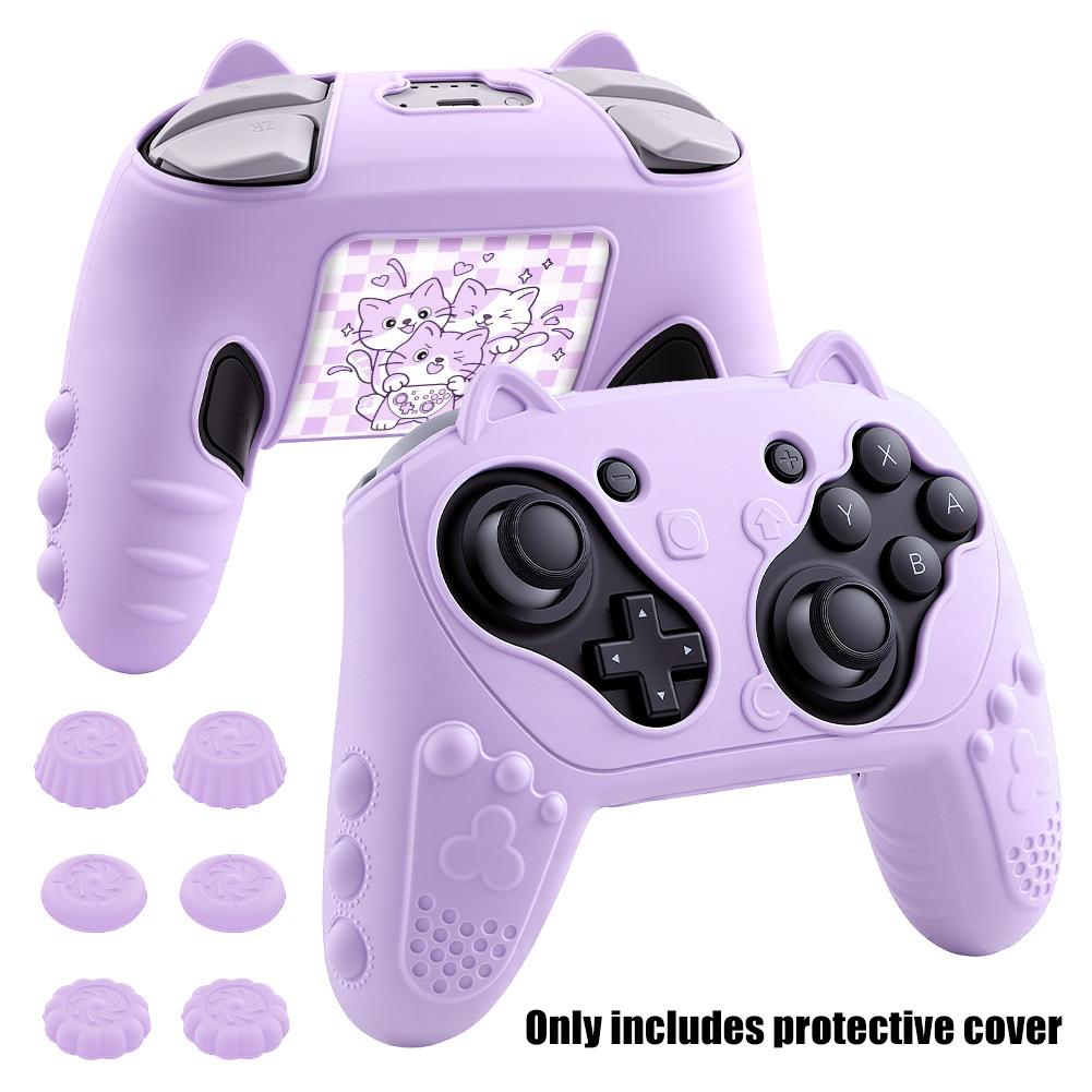 Silicone Protective Cover For Switch 2 Pro Controllers With Cat Ears Cute  Anti-Slip Skin Cover For NS 2 Pro Gaming Accessories