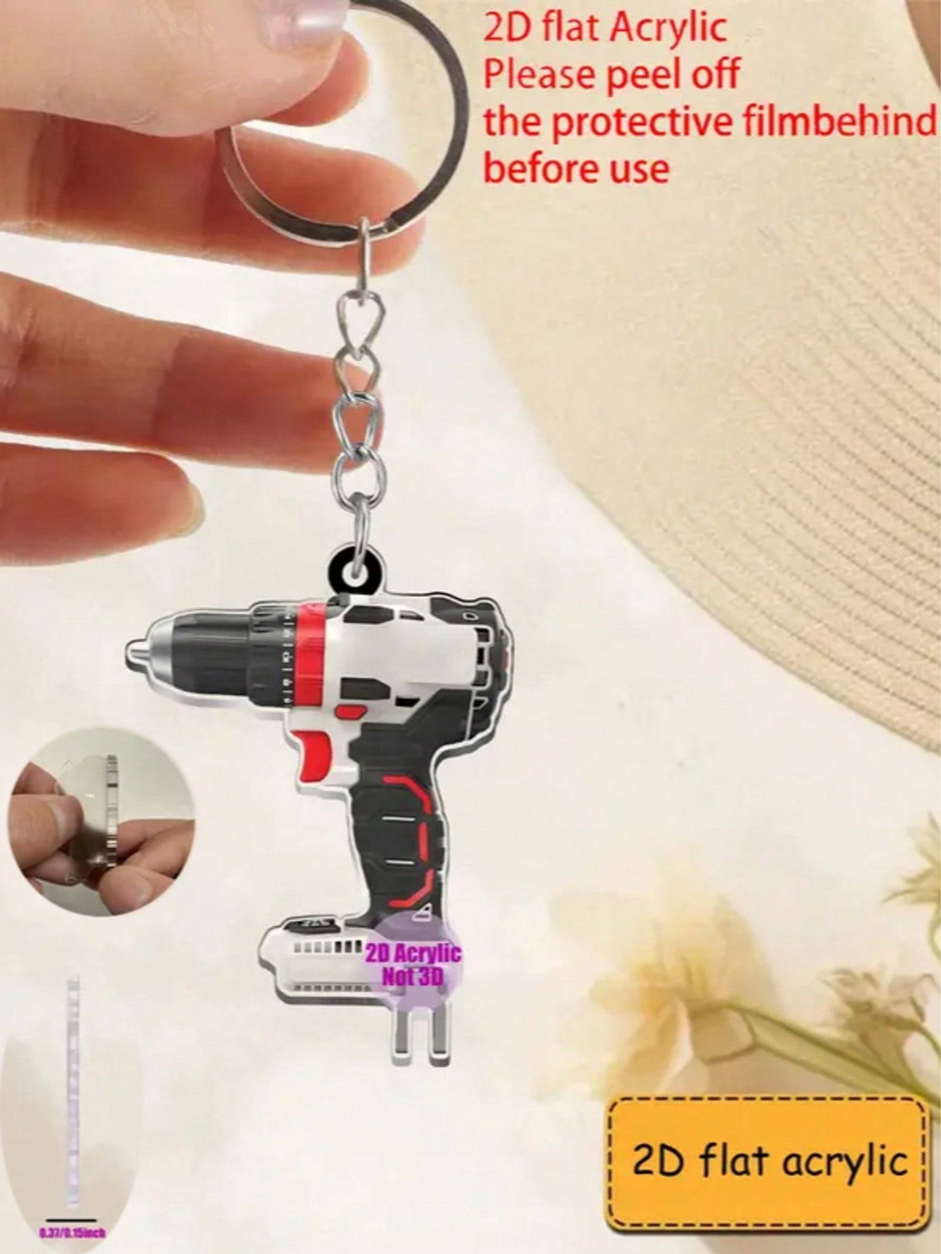 

1PCS electric diamond pendant theme, 2D acrylic pendant. It can be used as a multifunctional keychain, decorative gift accessory