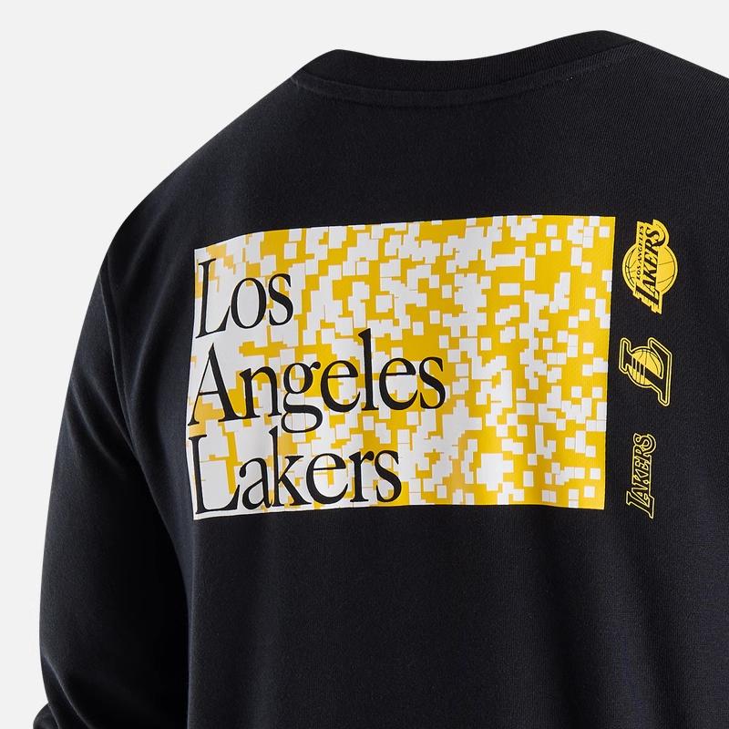 Nike Standard Issue Los Angeles Lakers Crew Neck Sweatshirt Men Tops Black FD8654-010