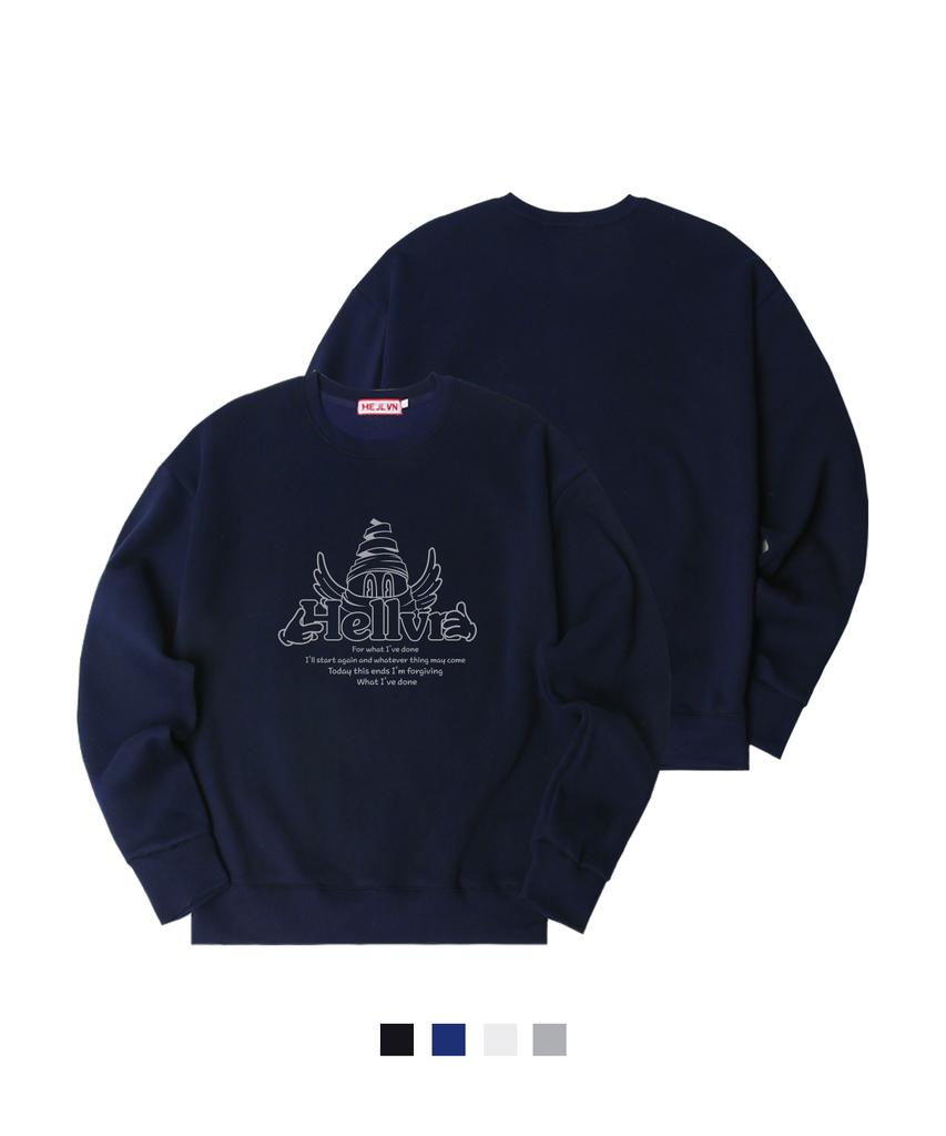 HELLVN H/V Hv Xman Oversized Fleece-Lined Sweatshirt (Som4-5Hv048)