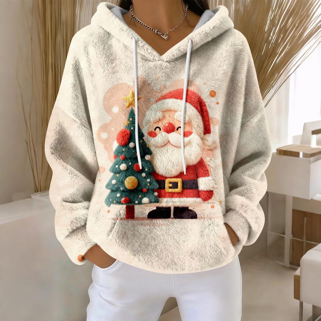 Dámské mikiny Oversized Zimní Plyšové Roztomilé Mikiny Pulovr Trendy Podzimní Zimní Oblečení