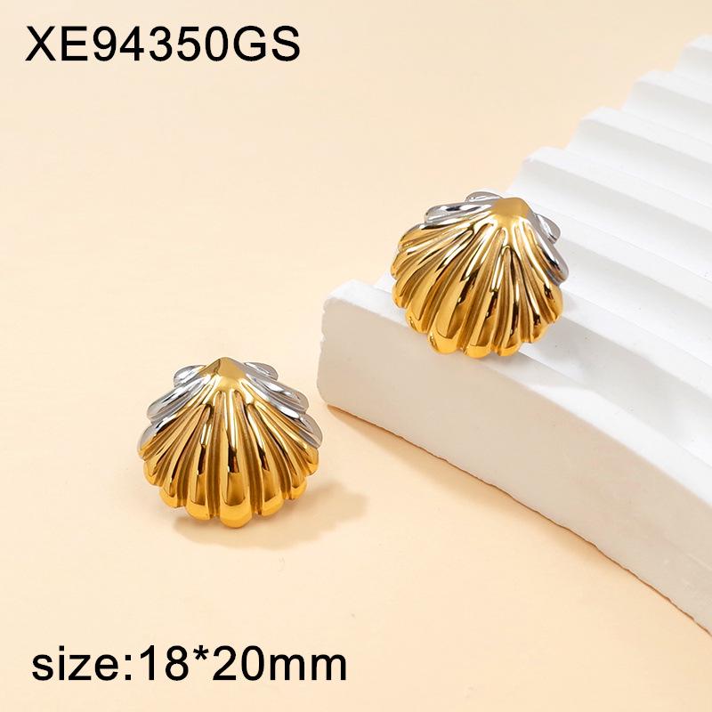 Versatile Gold-Plated Titanium Steel Stud Earrings - Light Luxury Retro Style for Women