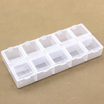 PP Large 10-Compartment Transparent Square Jewelry Storage Box with Lid
