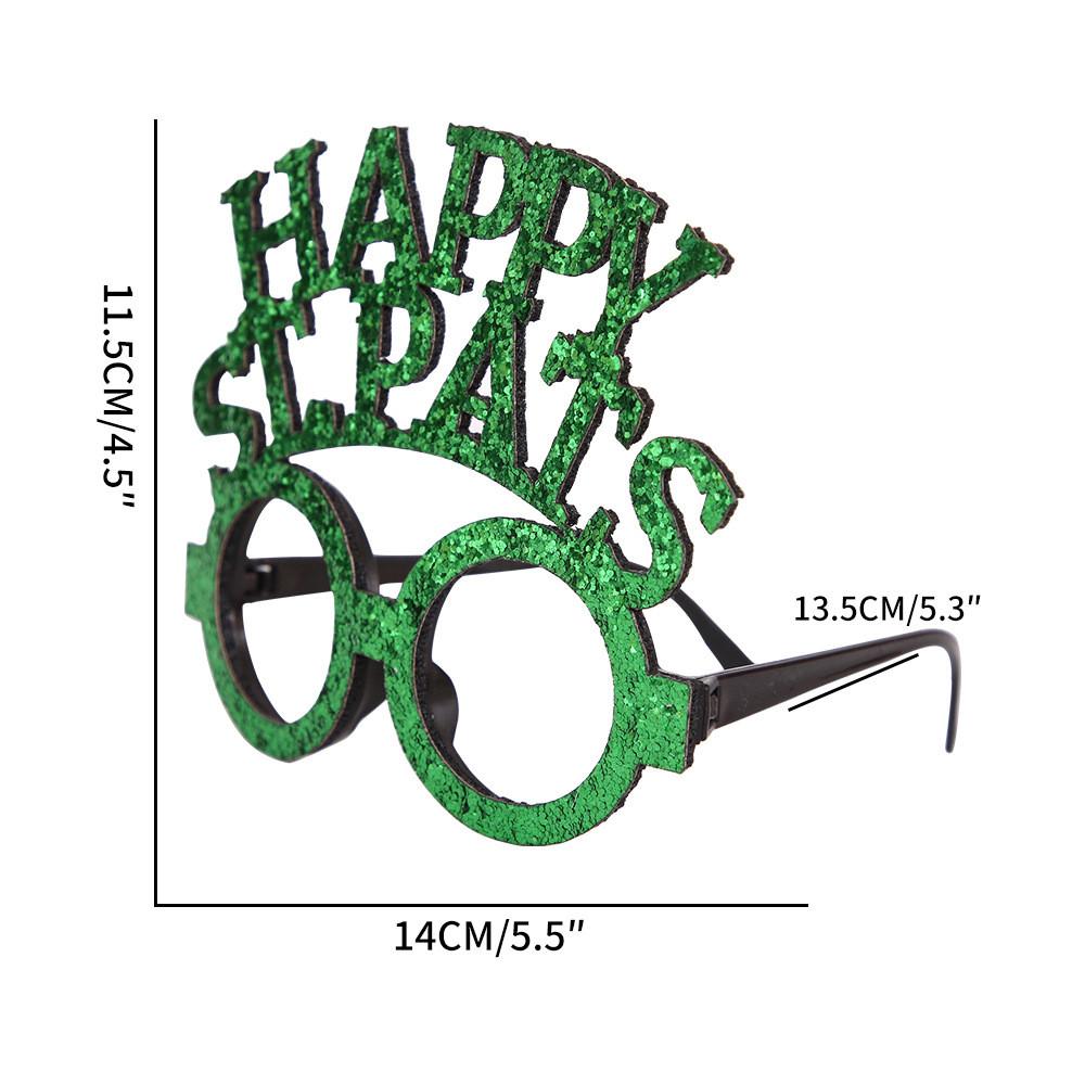 Plastic Stylish Green Glasses With Shamrock And Hat For St Patricks Festivities Day