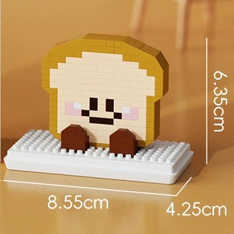 NEW Cute Food Bread Swiss Rolls Baguettes Croissants Sandwiches Toast Building Blocks Kit Girl Bricks Model Kids Toy Children