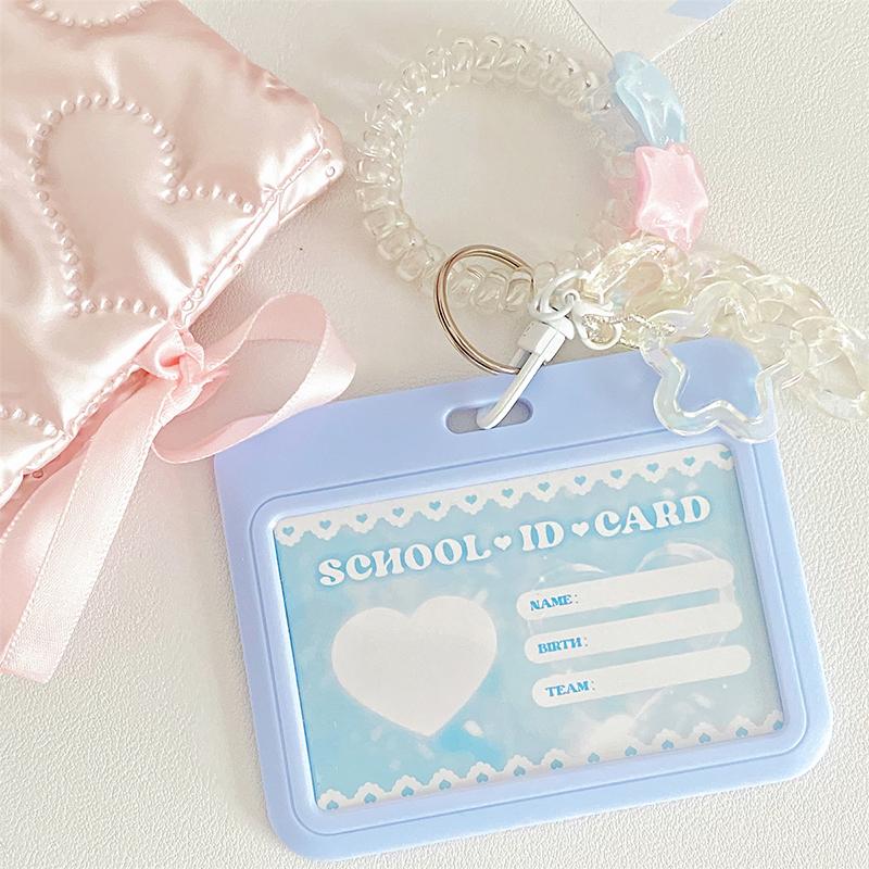 Ins Cute Card Holder Photo Card Cover Kpop Keychain Idol Protection Case Campus Card Bus Card Holders Bank Id Holders