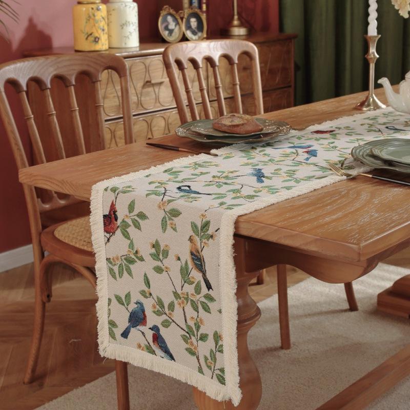 Bohemian Cotton Thread Nordic Table Runner: Retro American Country Mori Style for Coffee Table & TV Cabinet