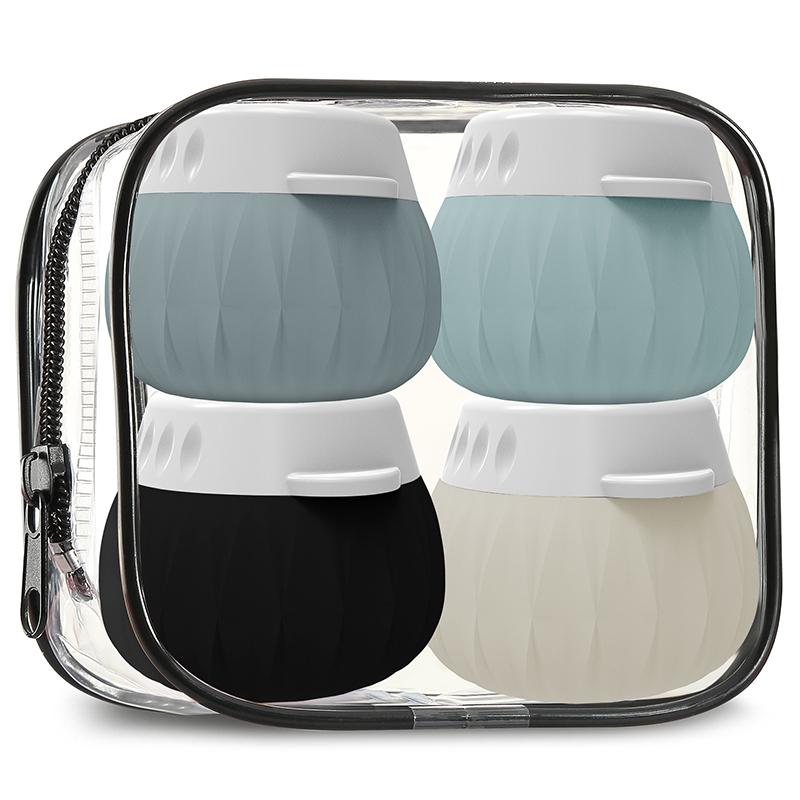 4Pcs 35Ml Soft Silicone Lotion Container Squeeze Tube Leak-Proof Empty Bottle Portable Travel Shampoo Refillable Bottles