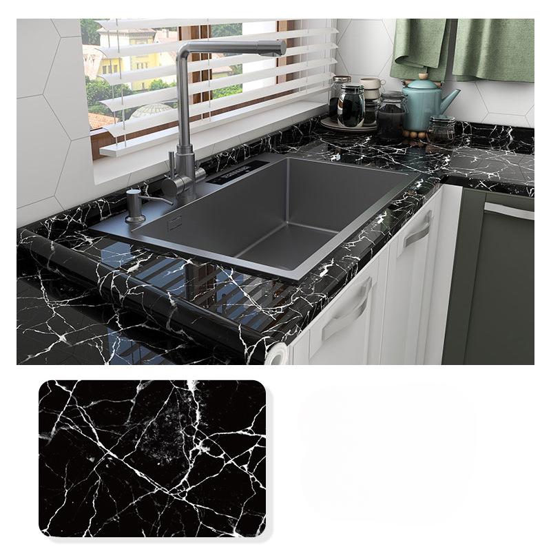 60 cm * 1 M/3 M/5 M/Adesivo da cucina Impermeabile, A prova di olio, Ignifugo, Carta da parati in marmo addensato, A prova di umidità da parete, Adesivo da parete autoadesivo