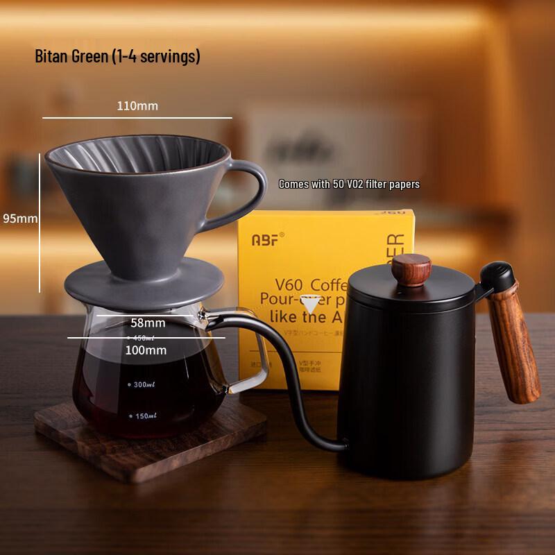Qiwei Ripple Ceramic V60 Pour Over Coffee Set