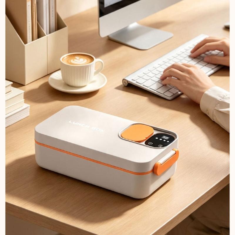 Beheizbare Lunchbox mit Akku und Digitalpanel, Wiederaufladbarer Akku, Herausnehmbarer 304er Stahlbehälter und Seitenverschlüssen