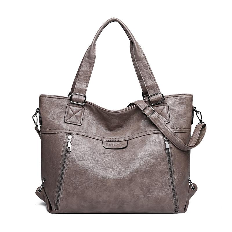 Soft Leather Handbag Women's Shoulder Crossbody Bag Large Capacity Tote Bag Mother's Bag