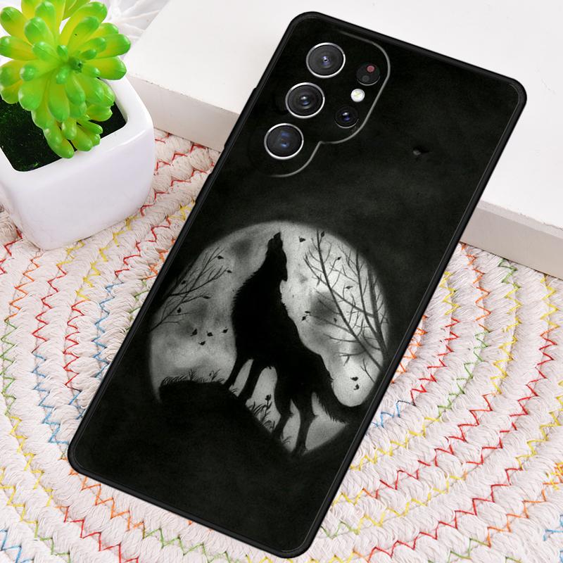 Animal The Wolf Howl Print Phone Case for Samsung Galaxy Note 10 Pro S26 Ultra S23 S24 FE S25 S21 S22 PLUS Shockproof Cove