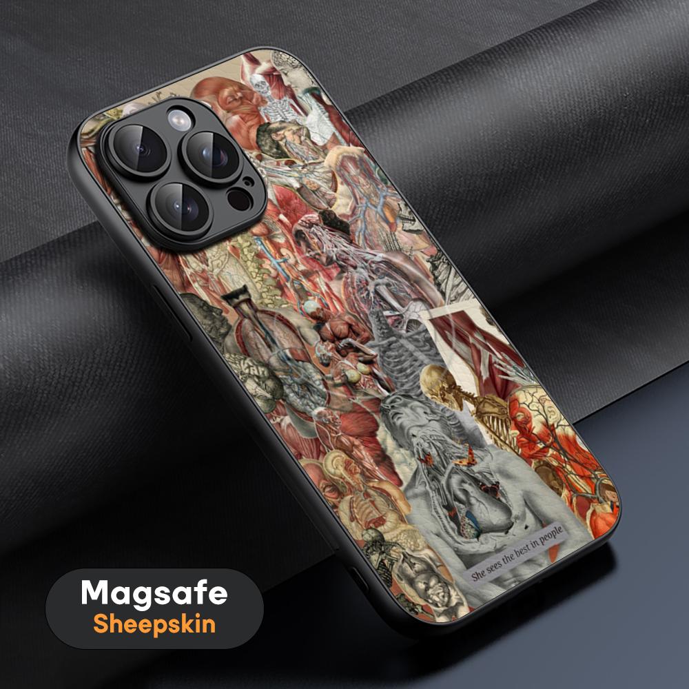 Cool Body structurES Hot NEW Phone Case For iPhone 16 15 14 13 12 11 Plus Pro Max  High-end Luxury Magsafe Sheepskin