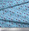 Soimoi Purple Japan Crepe Satin Fabric Flower Artistic Decor Fabric Printed Metre 42 Inch