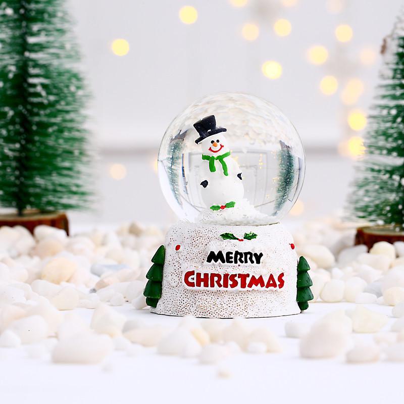 Christmas New Arrival Luminous Snowman Crystal Ball Glass Ornament, Christmas Eve Gift for Kids