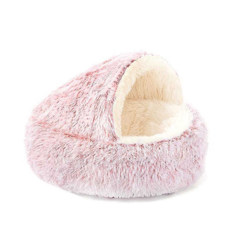 Half-sealed Shell Pet Litter Plush To Keep Warm In All Seasons