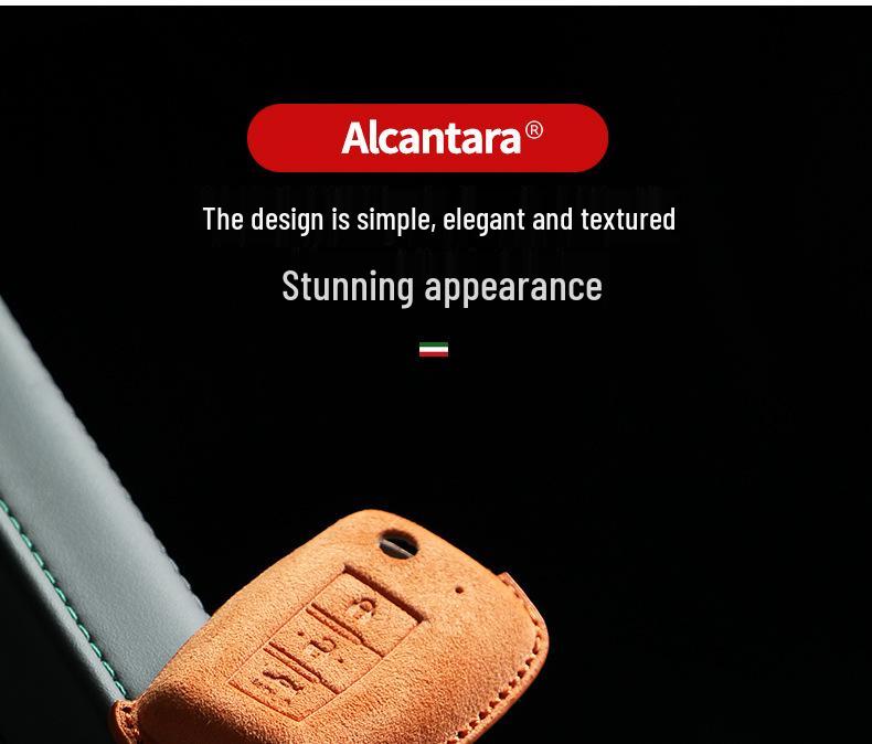 Nissan Kicks Sylphy Bluebird Qashqai Alcantara Suede 3D Key Cover