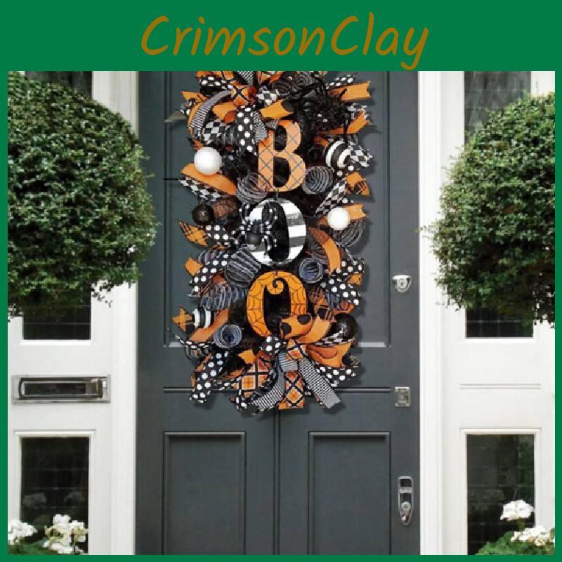 Handmade Scary Pumpkin Halloween Wreath Door Decoration For Yard And Home