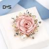 Dámská brož 3D Růžový list Umělá perla Kamínky Klopa Límec Odznak Taška Šátek Klobouk Dekorace Brož Plesová Párty Šperky