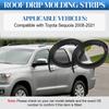 For Toyota Sequoia 2008- Pair Left Right Car Roof Drip Finish Moulding Seal Strips Trim Black Rubber 75551-0C080 75552-0C080