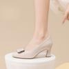 Coarse Order Shoes for Women Versatile In Spring and Autumn Pointed Toe Mid Heeled Work Shoes