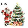 Waterproof Festive Decals Christmas Wall Decals, Watercolor Santa Claus Xmas Tree Village House Sticker, Peel Holiday Decor And Stick Removable