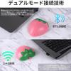 Wireless Dual-Mode Strawberry Shape 3D Wireless Mouse, 2-Mode Support, Quiet, Wireless, Bluetooth, 3-Button, Cartoon, Slim, Cute, Compatible with