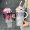 1280ml Large Capacity Straw Cup, Outdoor Plastic Water Bottle, Office Drinking Cup, Summer Cup with High Aesthetic Value