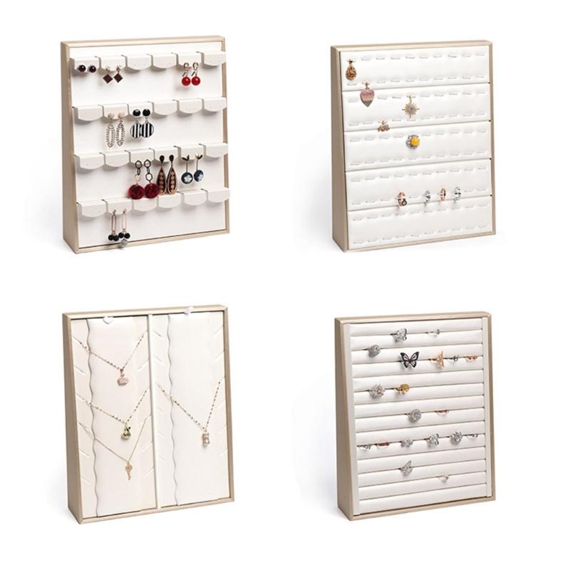 Sturdy Leather Jewelry Display Stand Featuring Weighted Bottom For Tipping Prevention And Effortless Jewelry Arrangement
