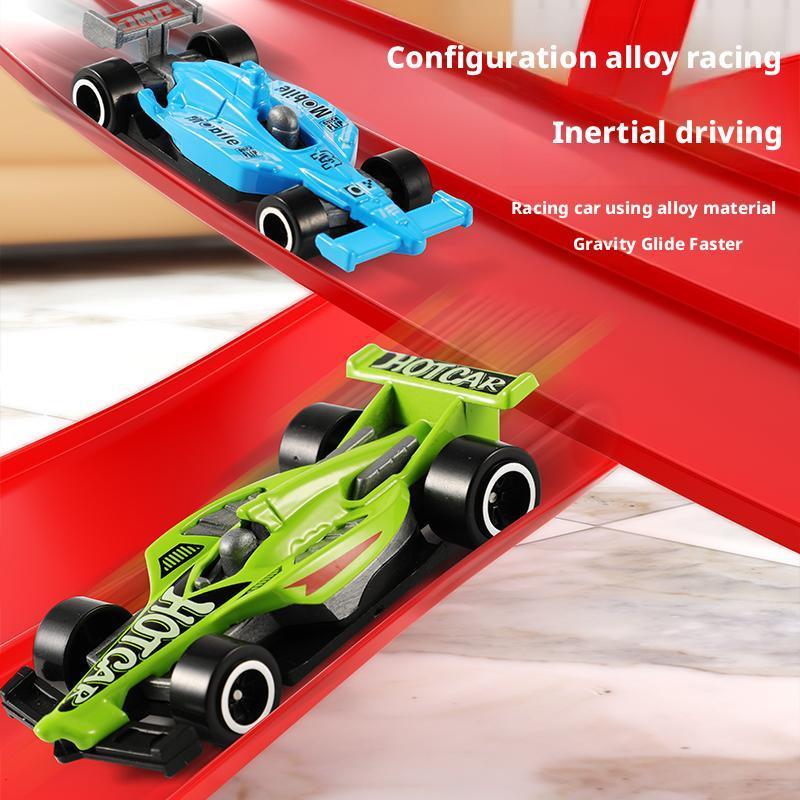 Flexible Race Track Children Toys DIY Double-track Racing Car Ramp Compatible 1/64th Cars Portable Rolls Up Boy Christmas Gift