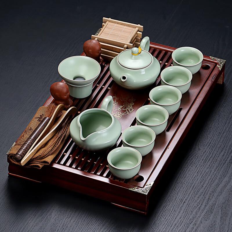 Naijiang Zisha Ceramic Kung Fu Tea Set with Drawer Tea Tray