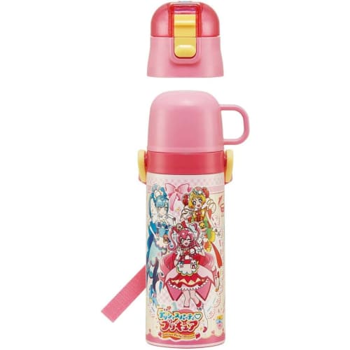 Skater Children's 2WAY Stainless Steel Water Bottle with Cup 430ml Delicious Precure SKDC4-A