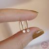 Sparkling Zircon Simple Geometry Earrings 925 Sterling Silver Plated 14k Gold Wedding Jewelry Accessories for Women