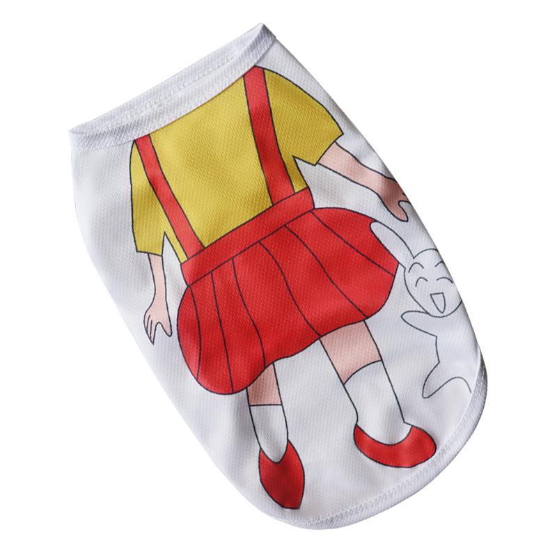Cartoon Print Mesh Breathable Pet Vest for Dogs & Cats - Spring/Summer Collection