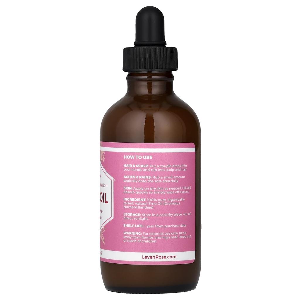 100% Pure Organic Emu Oil, 118Ml(4Fl Oz)