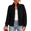 Women's Semi-High Neck Zippered Knit Cardigan, Strip Thickened Premium Coat, Versatile Top for Spring, , and Winter