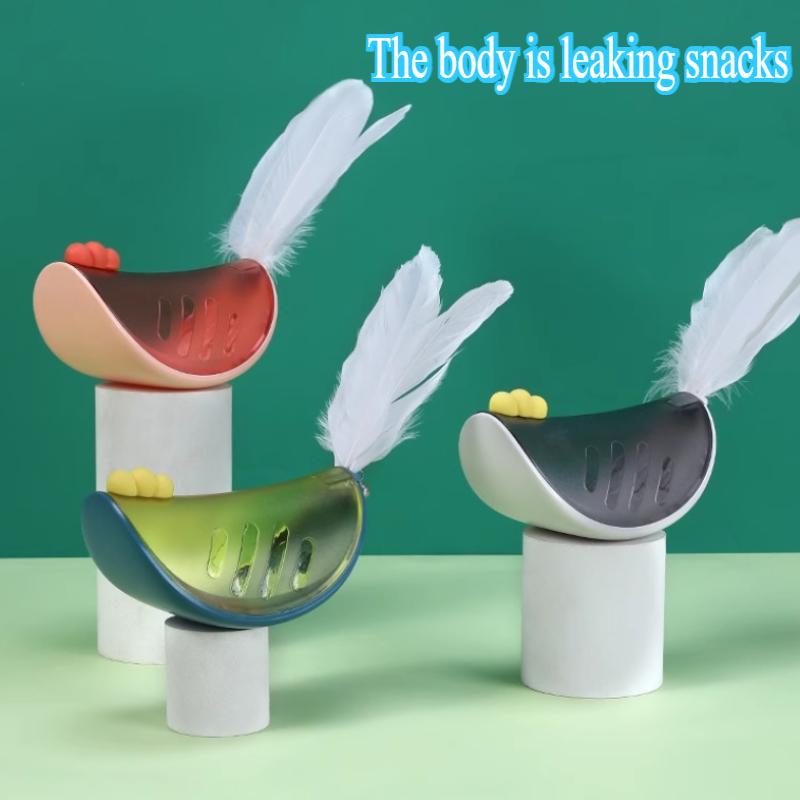 Interactive Leaky Food Cat Dog Toy Chicken Biomimetic Animal Toy Multifunctional Replaceable Feather Small Dog Toy Indoor Fun Companion Pet Supplies