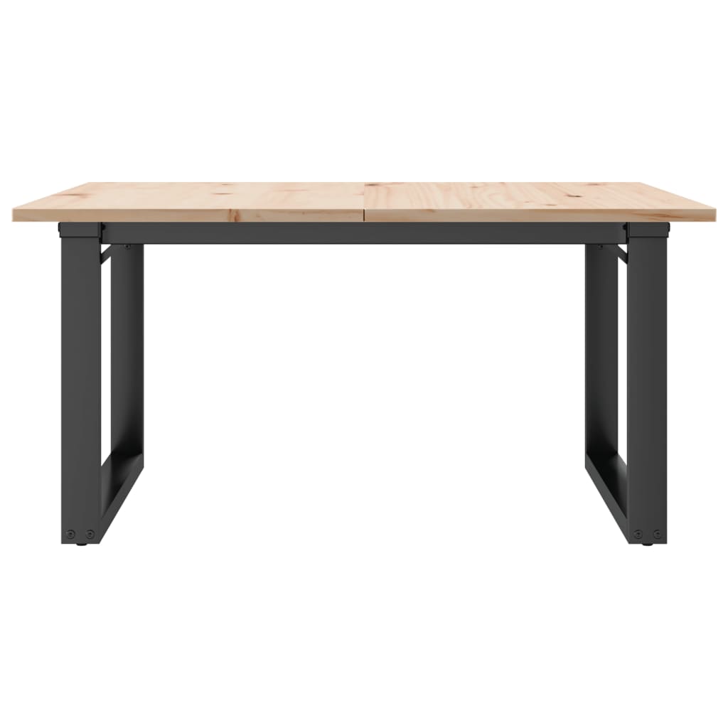 Coffee Table O Shaped Frame 80 x 80 x 45 cm Solid Pine Wood and Steel